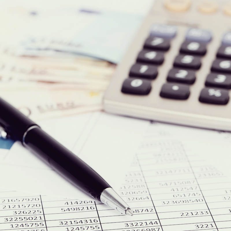 Finance. Accounting documents on the table